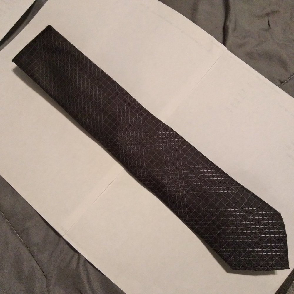 Van Heusen Panel Tie, Men's One Size, Black Opt Plaid